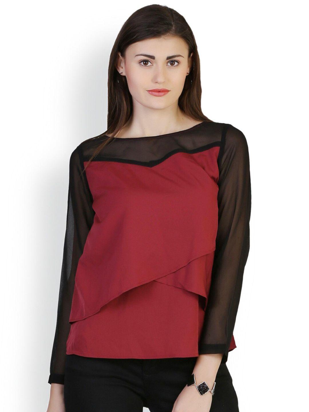 baesd colourblocked round neck regular top