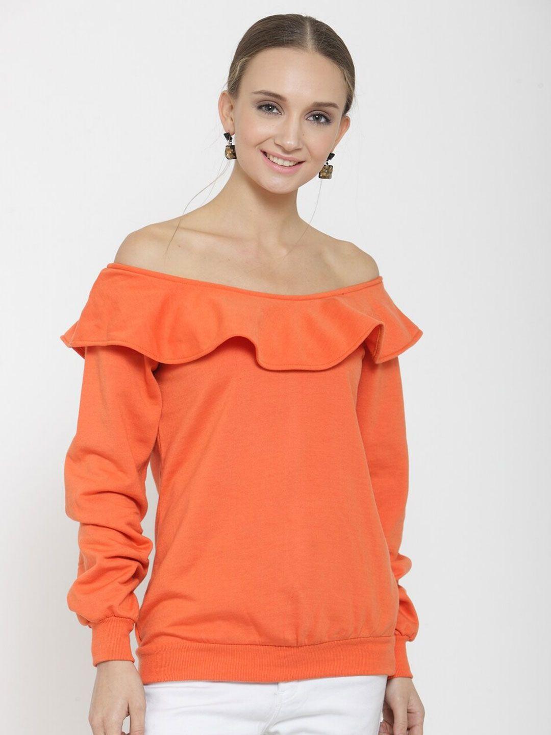 baesd cotton off-shoulder ruffles top