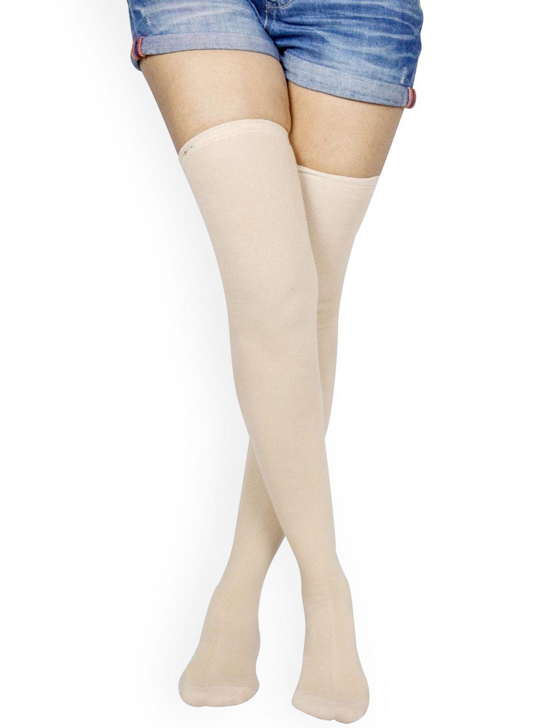 baesd cotton patterned extremely lightweight thigh-high stockings
