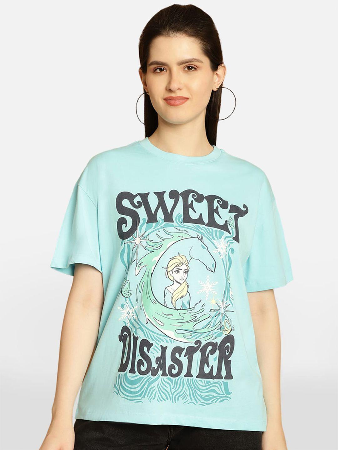 baesd disney printed round neck cotton oversized t-shirt