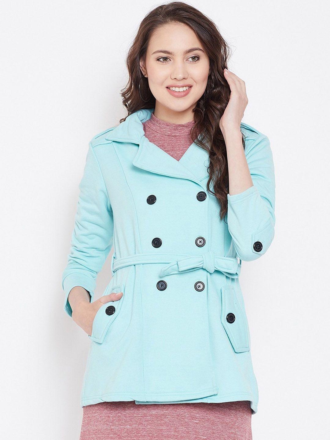 baesd double-breasted notched lapel fleece overcoat