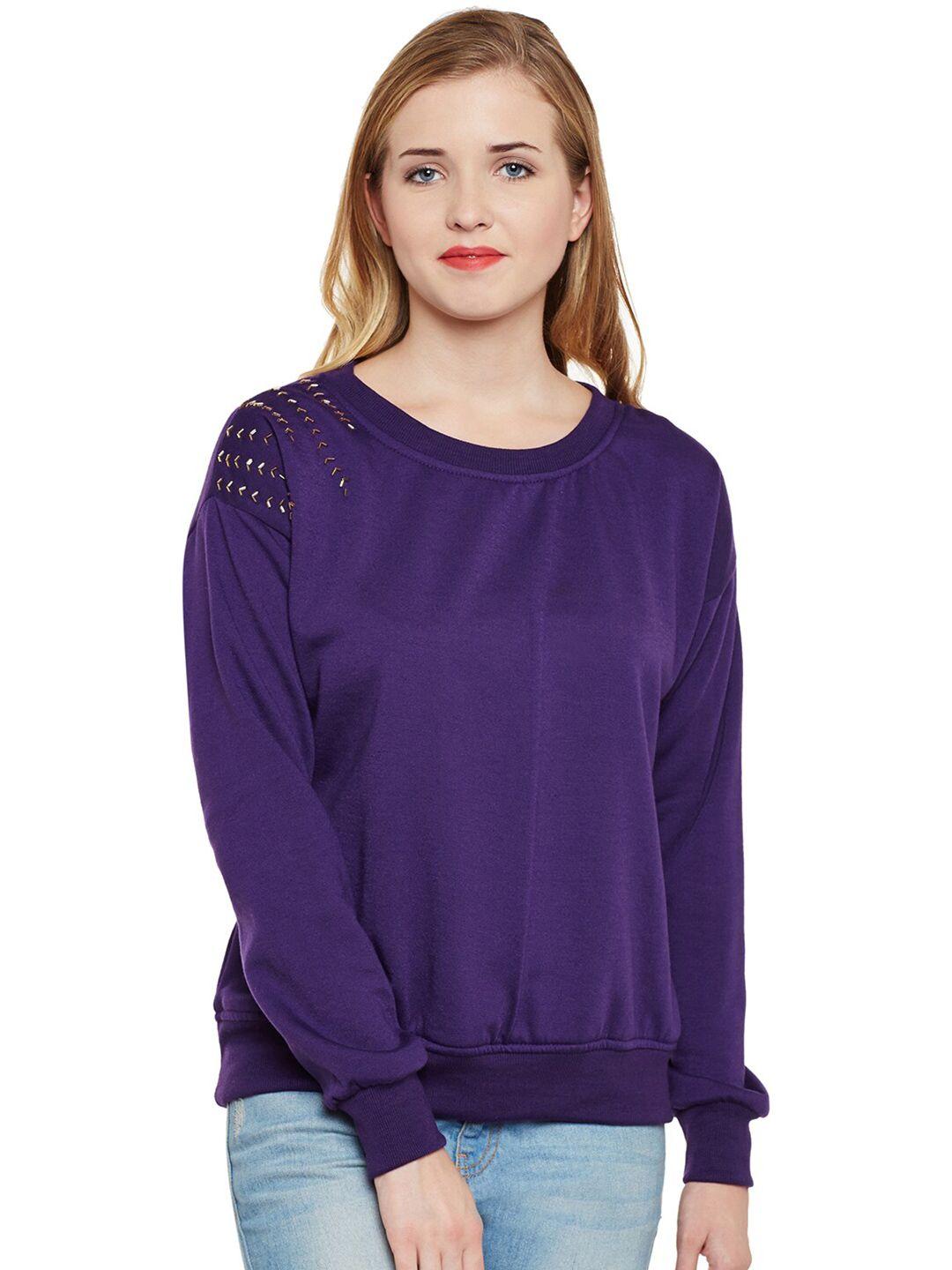 baesd embellished fleece pullover sweatshirt