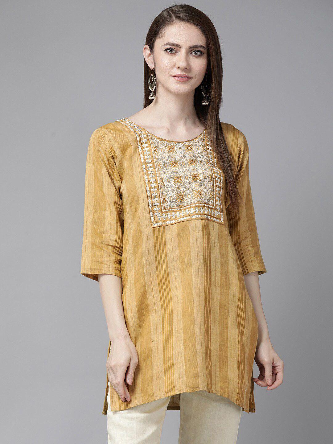 baesd ethnic motifs printed cotton a-line top