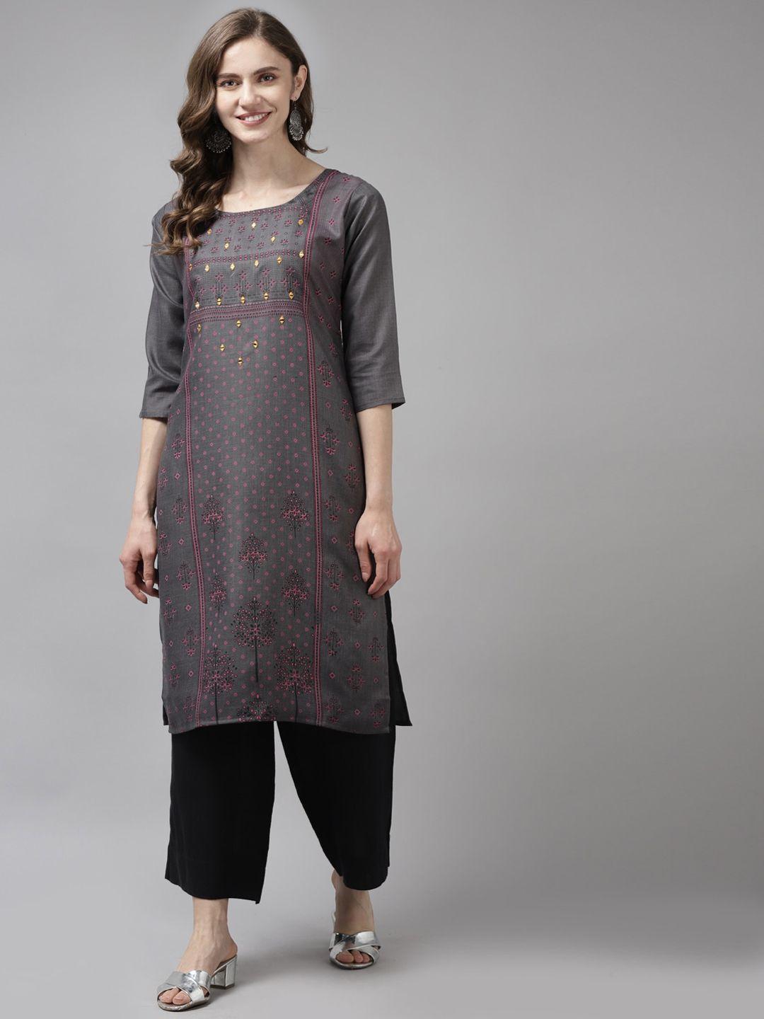 baesd ethnic motifs printed cotton kurta