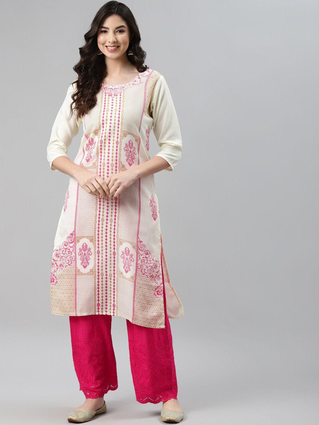 baesd ethnic motifs printed straight kurta