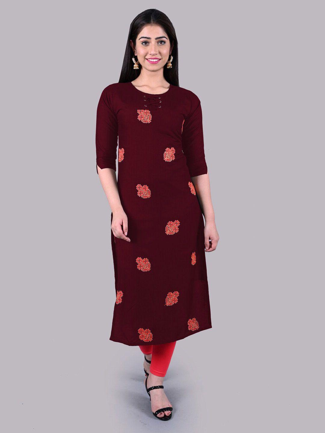 baesd ethnic motifs printed tie-up detail straight kurta