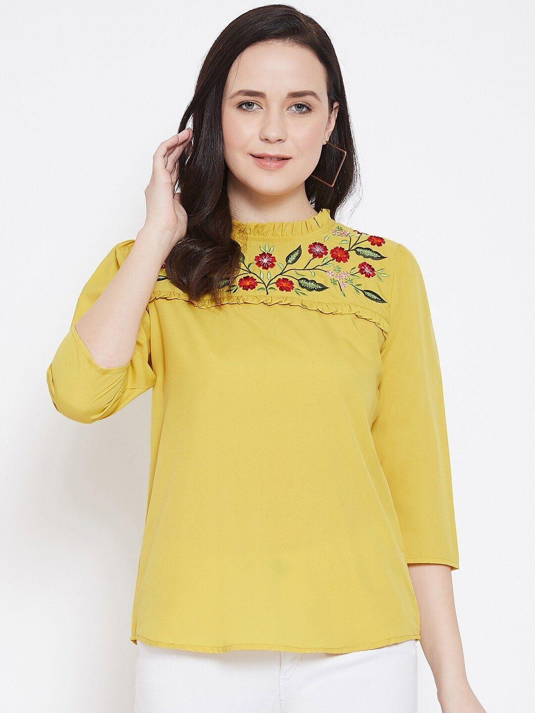 baesd floral embroidered top