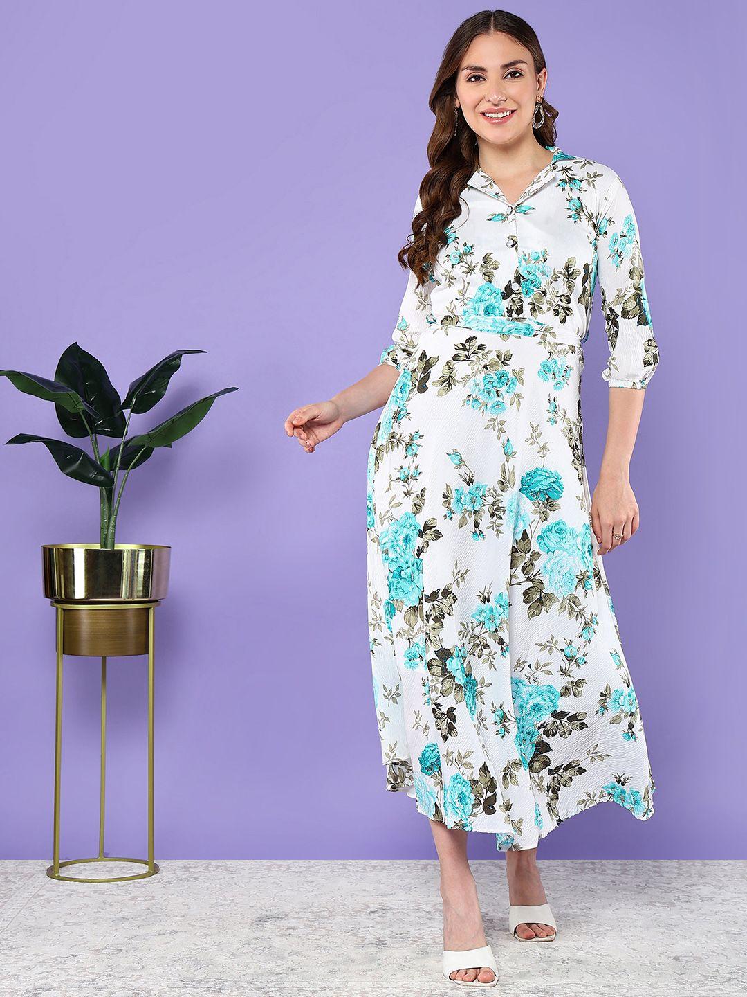 baesd floral print a-line midi dress