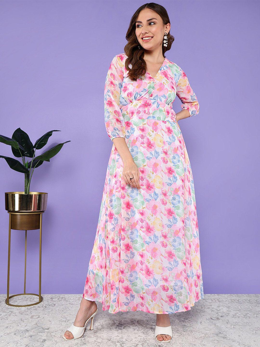 baesd floral print chiffon maxi dress
