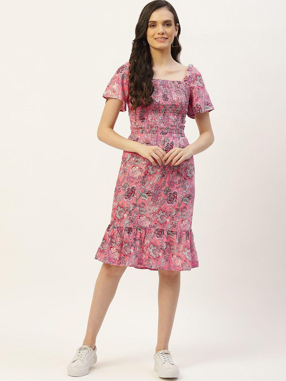 baesd floral printed a-line dress