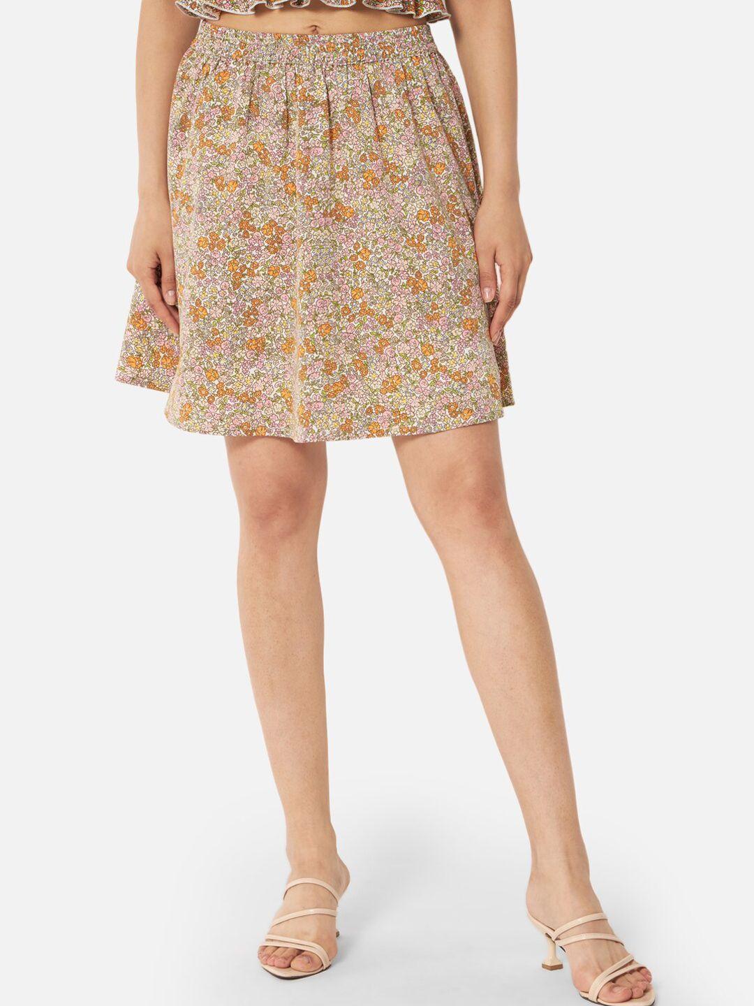 baesd floral printed a-line skirt