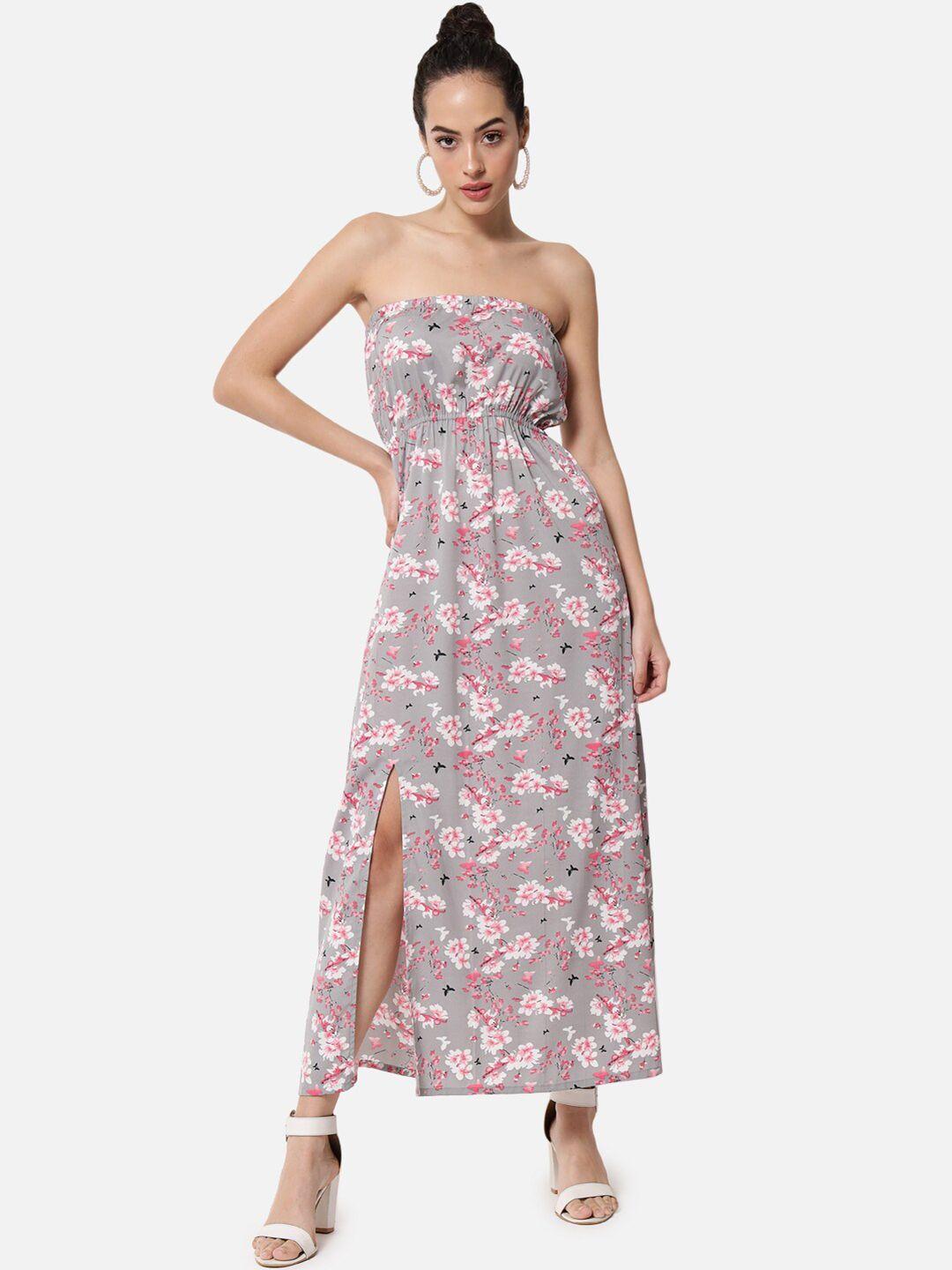 baesd floral printed fit & flare maxi dress