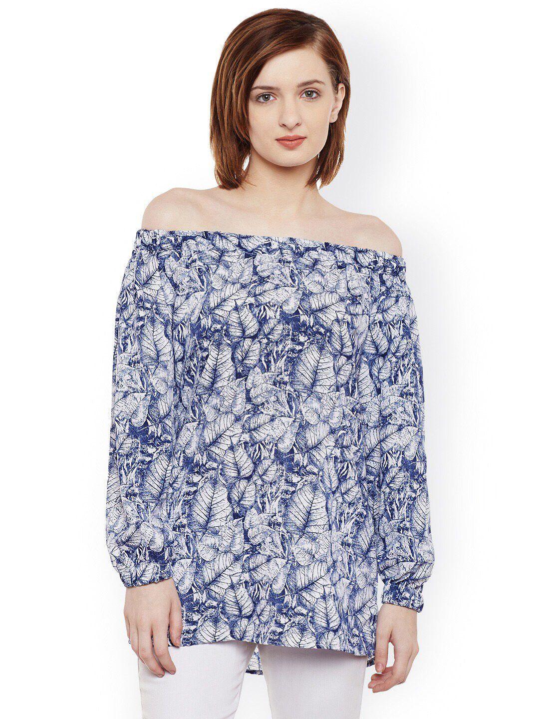 baesd floral printed off-shoulder crepe top