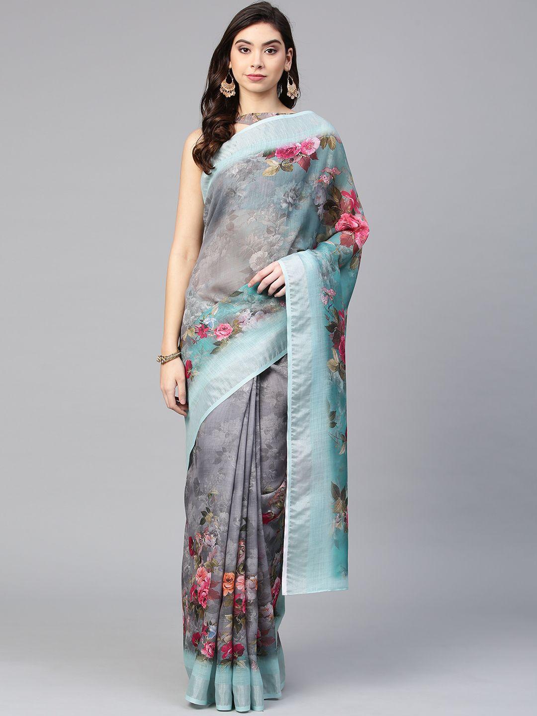 baesd floral printed saree
