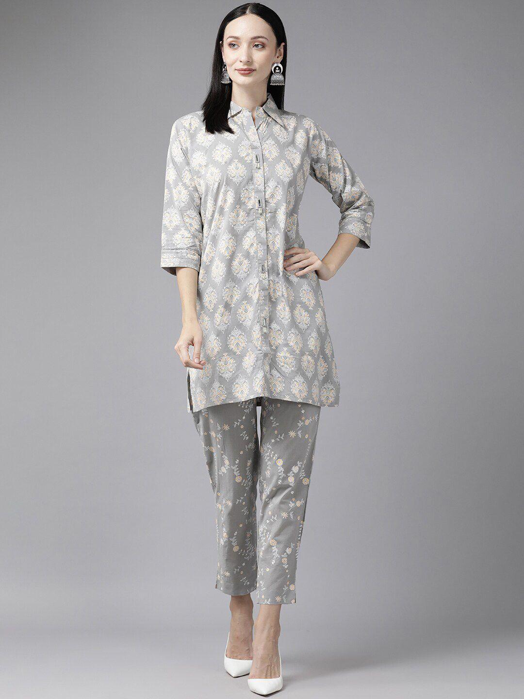 baesd floral printed tunic with trousers
