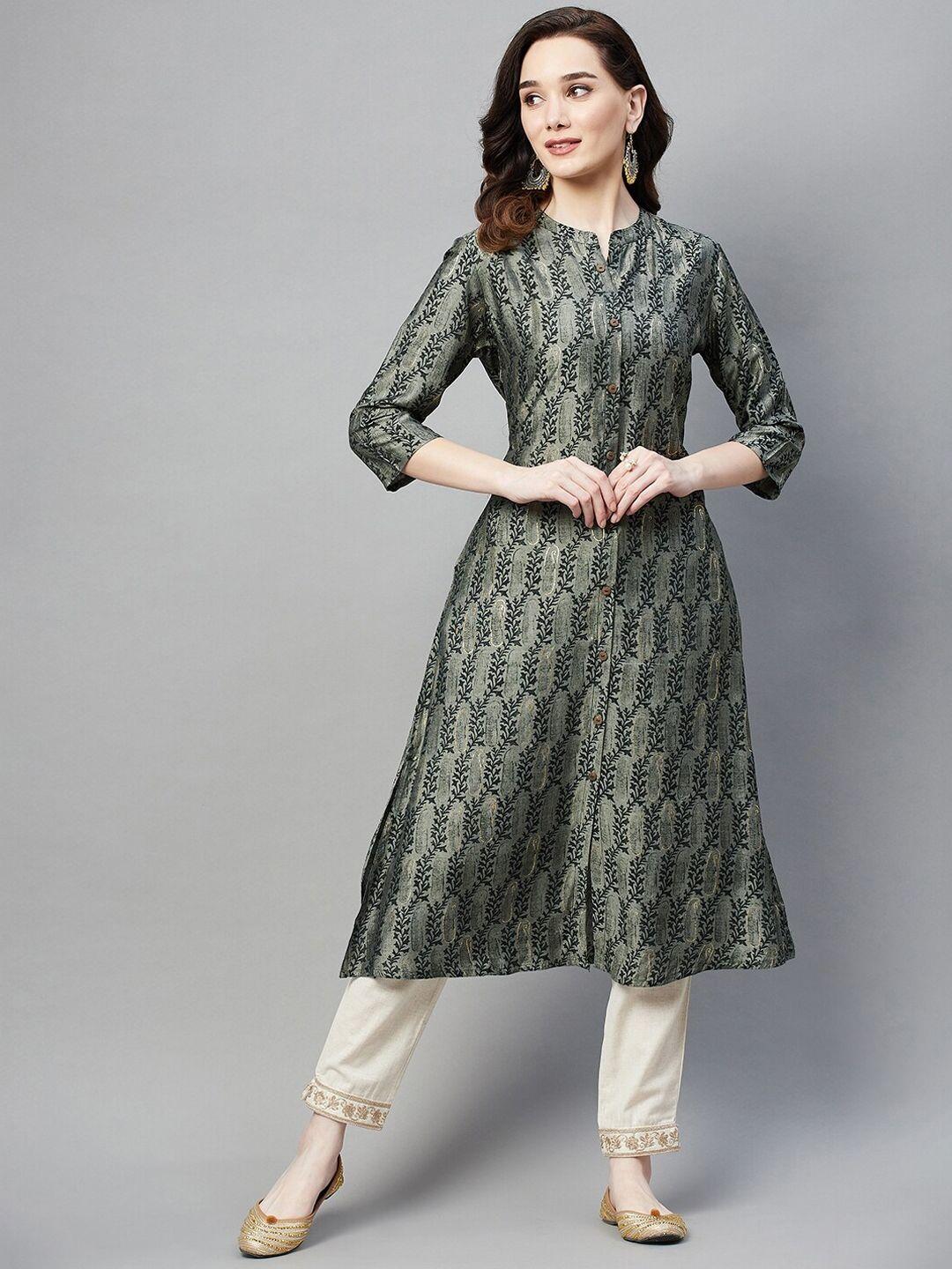 baesd floral woven design cotton kurta