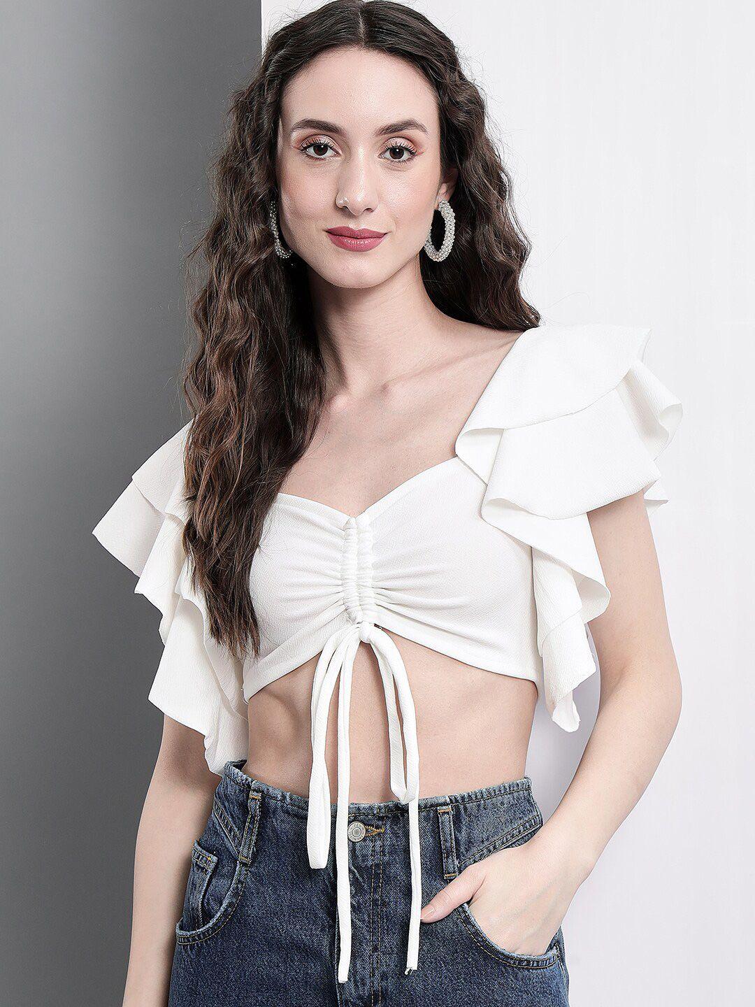 baesd flutter sleeve fitted crop top