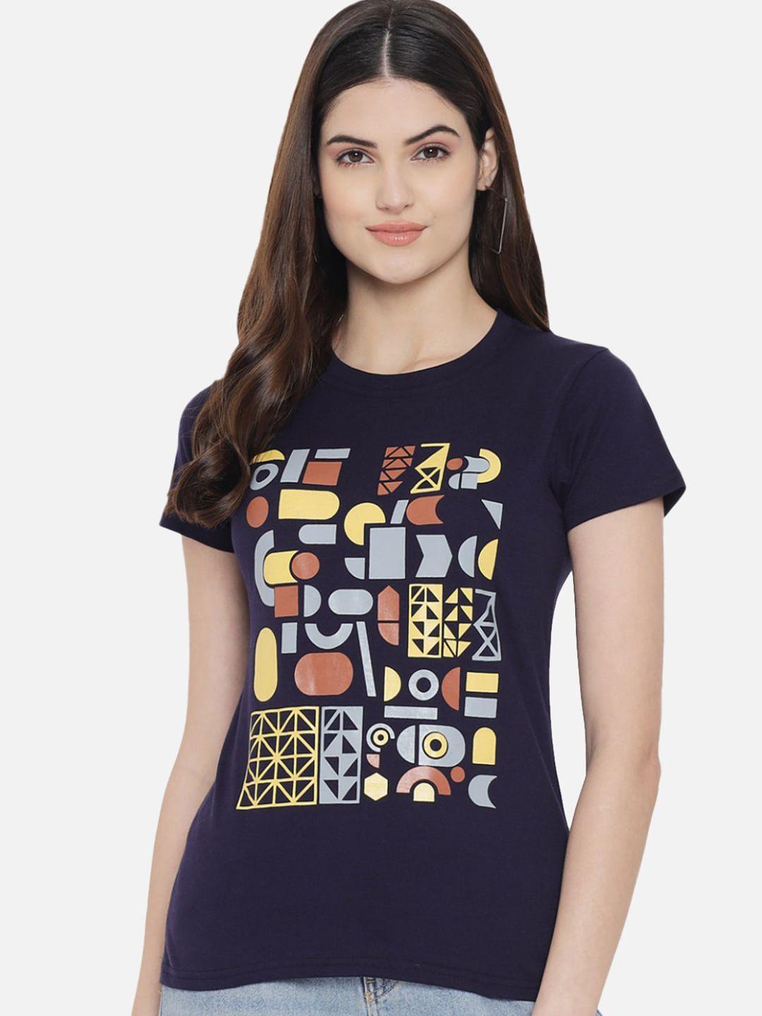 baesd geometric printed casual cotton t-shirt