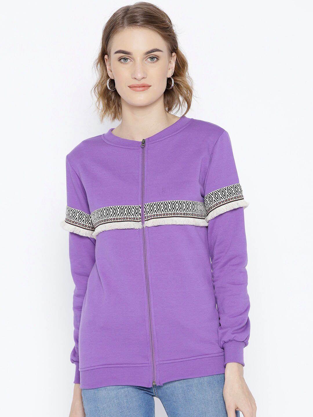 baesd geometric printed fleece front-open sweatshirt