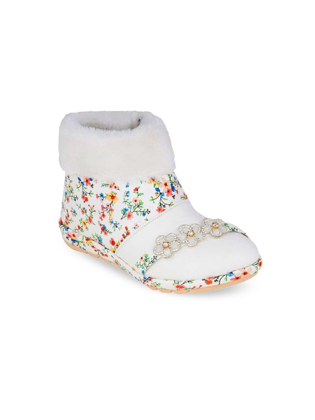 baesd girls embellished & floral printed boots