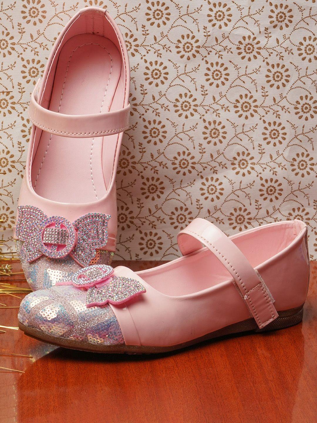 baesd girls embellished velcro ballerinas