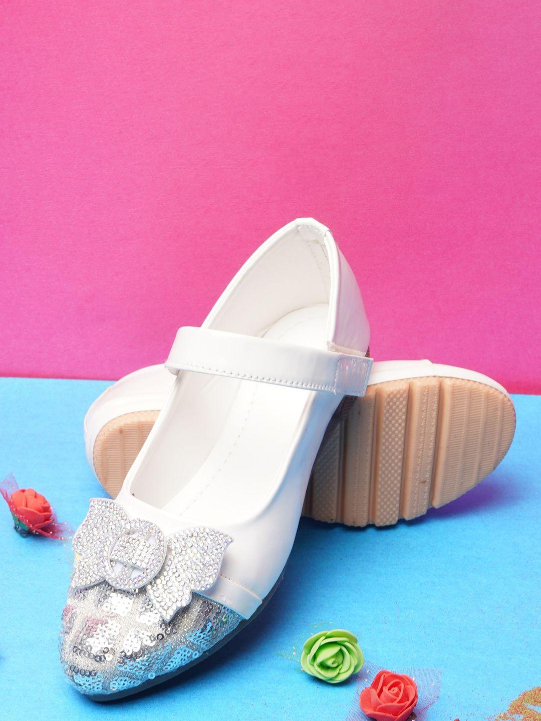 baesd girls embellished velcro ballerinas