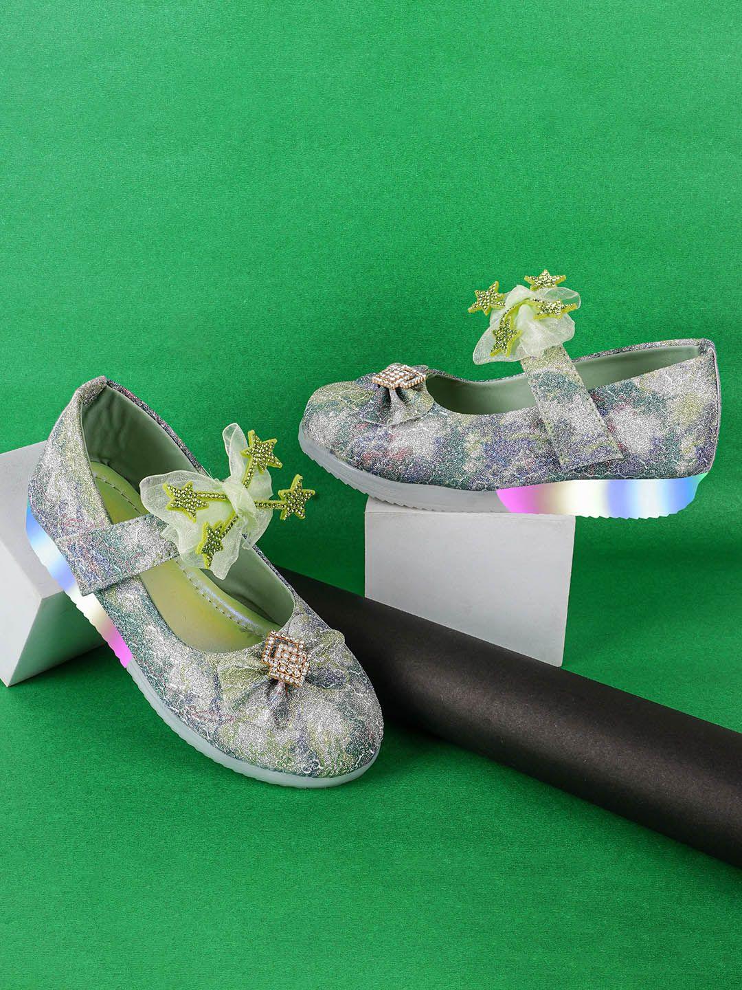 baesd girls printed party ballerinas with bows flats