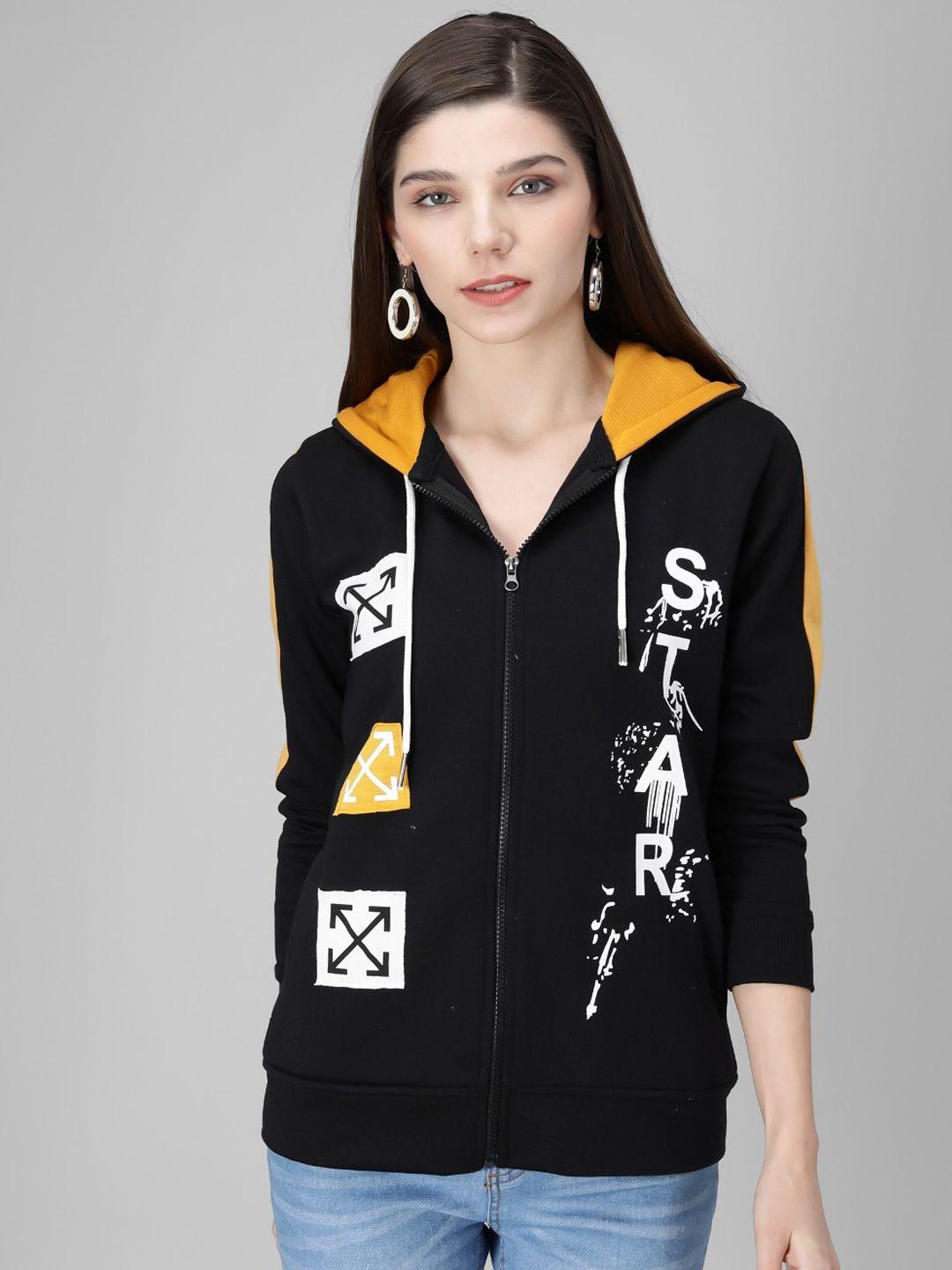 baesd graphic printed hooded fleece bomber jacket