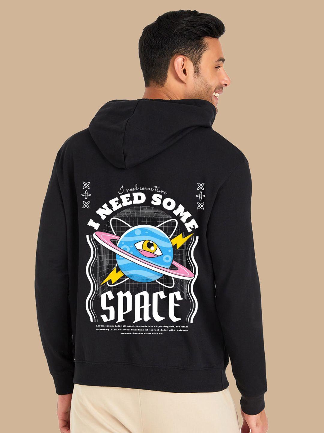 baesd graphic printed hooded fleece pullover