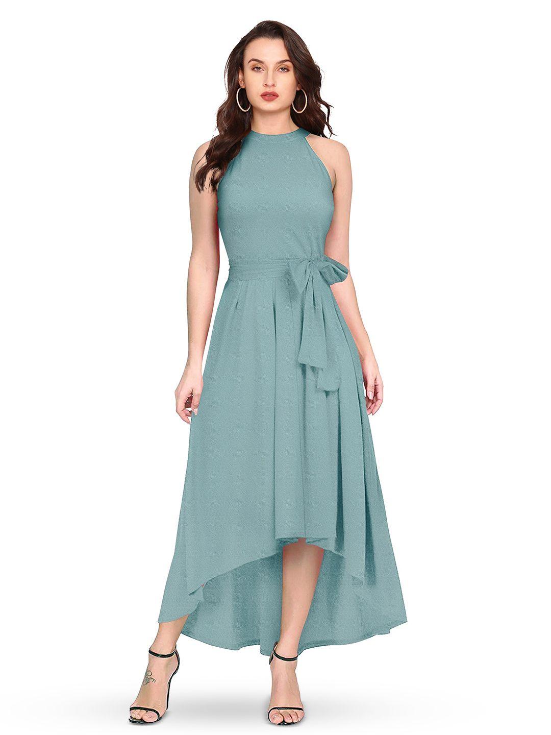 baesd green fit & flare maxi dress