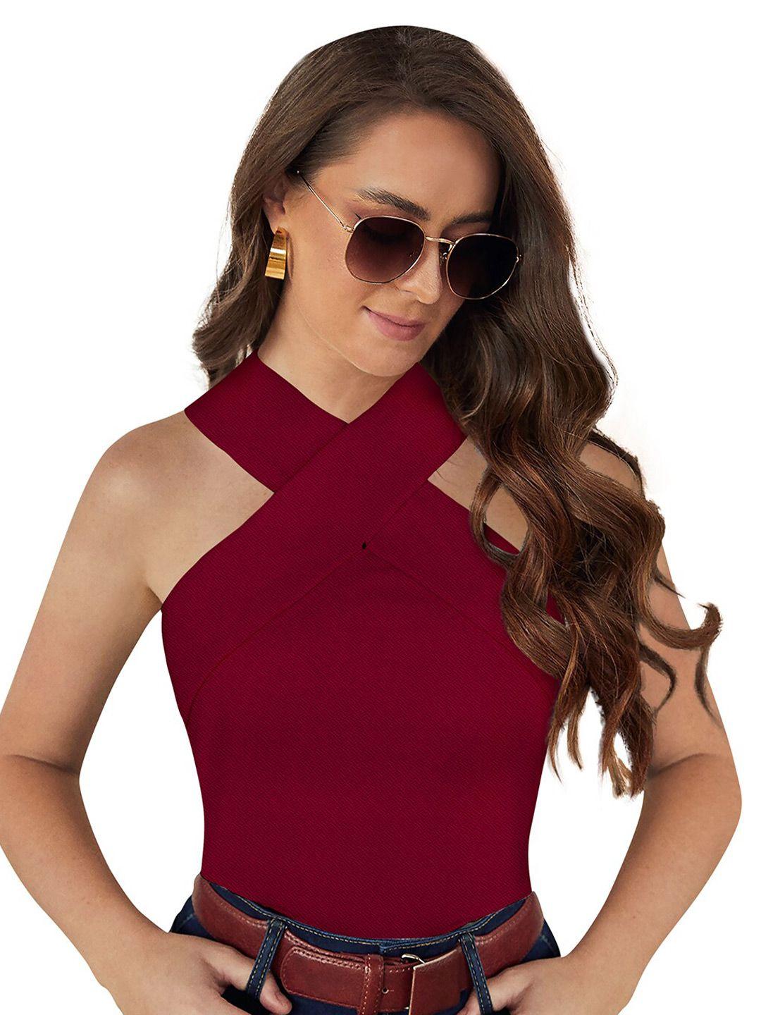 baesd halter neck sleeveless fitted top
