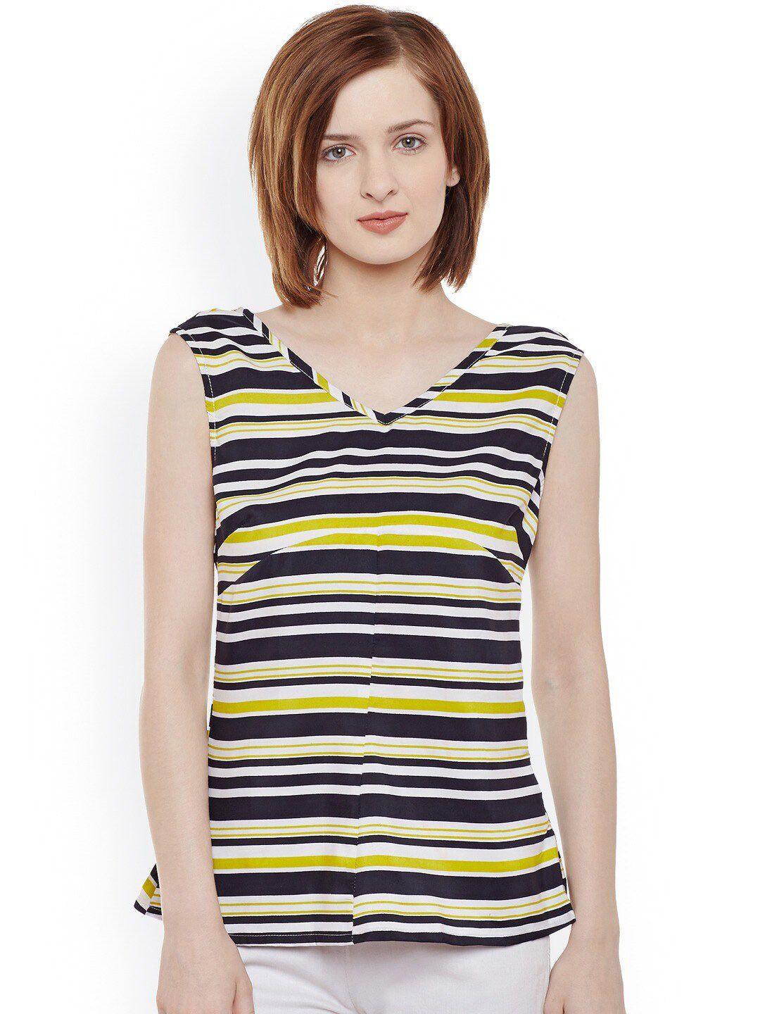 baesd horizontal striped v-neck regular top