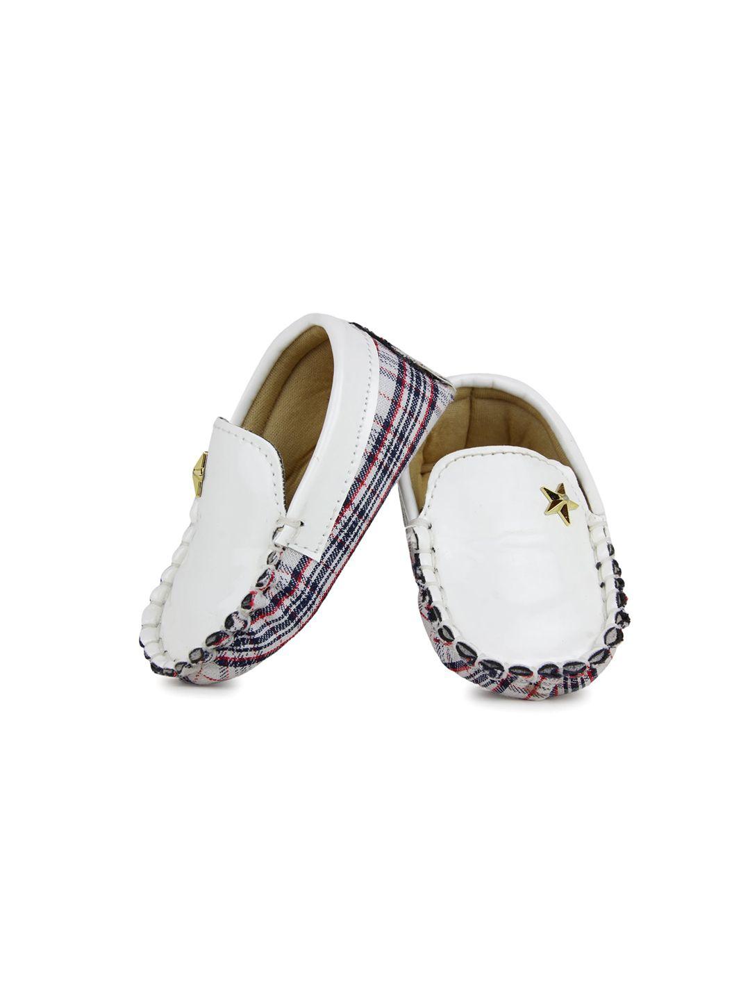 baesd infant boys checked cotton loafer booties