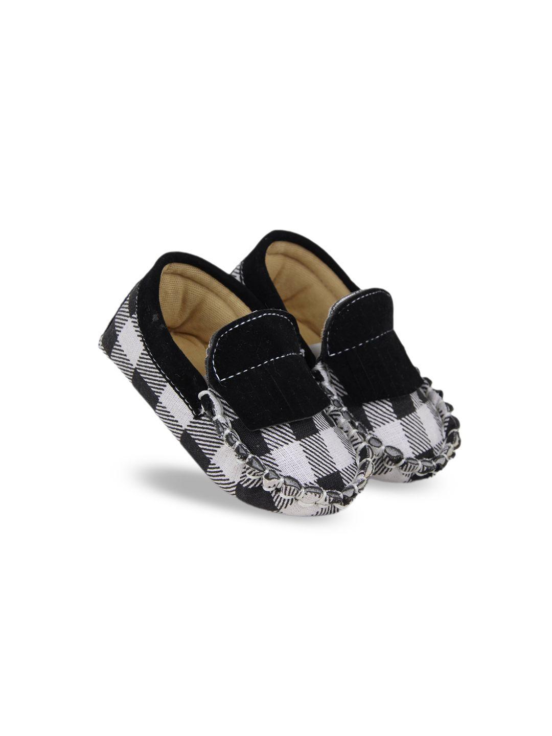 baesd infant boys checkered cotton loafer booties