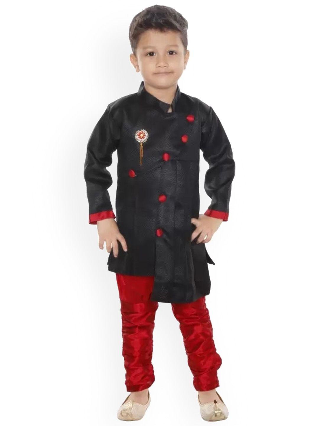 baesd infant boys jute mandarin collar sherwani set