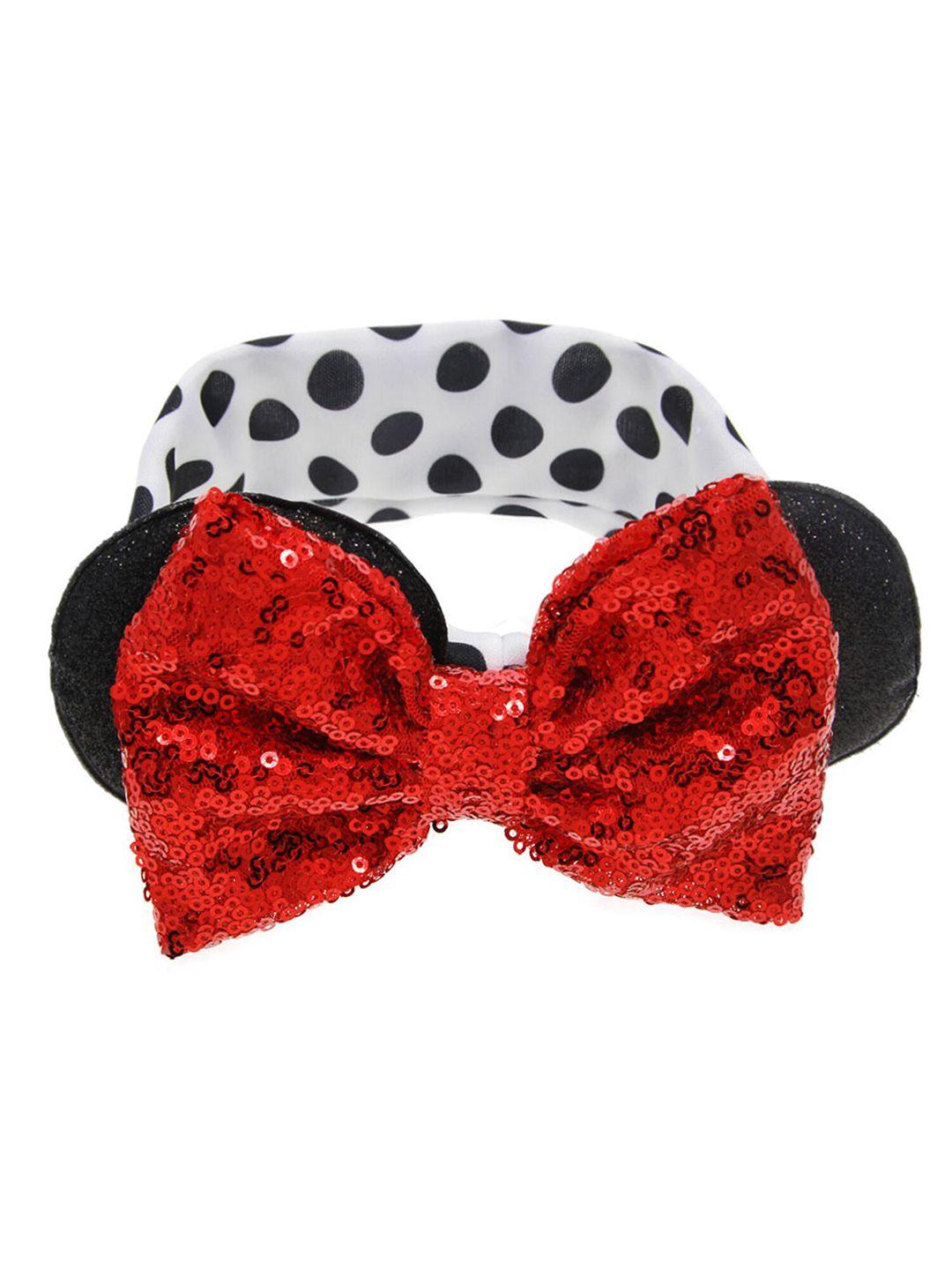 baesd infant girls polka dots printed lace sequined bow hairband