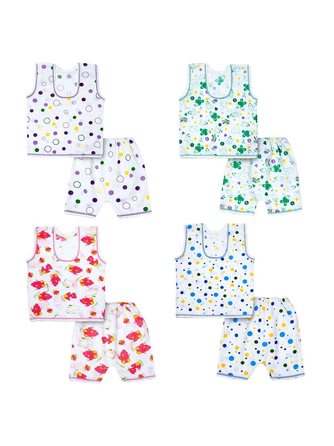 baesd infant pack of 4 printed cotton jhabla