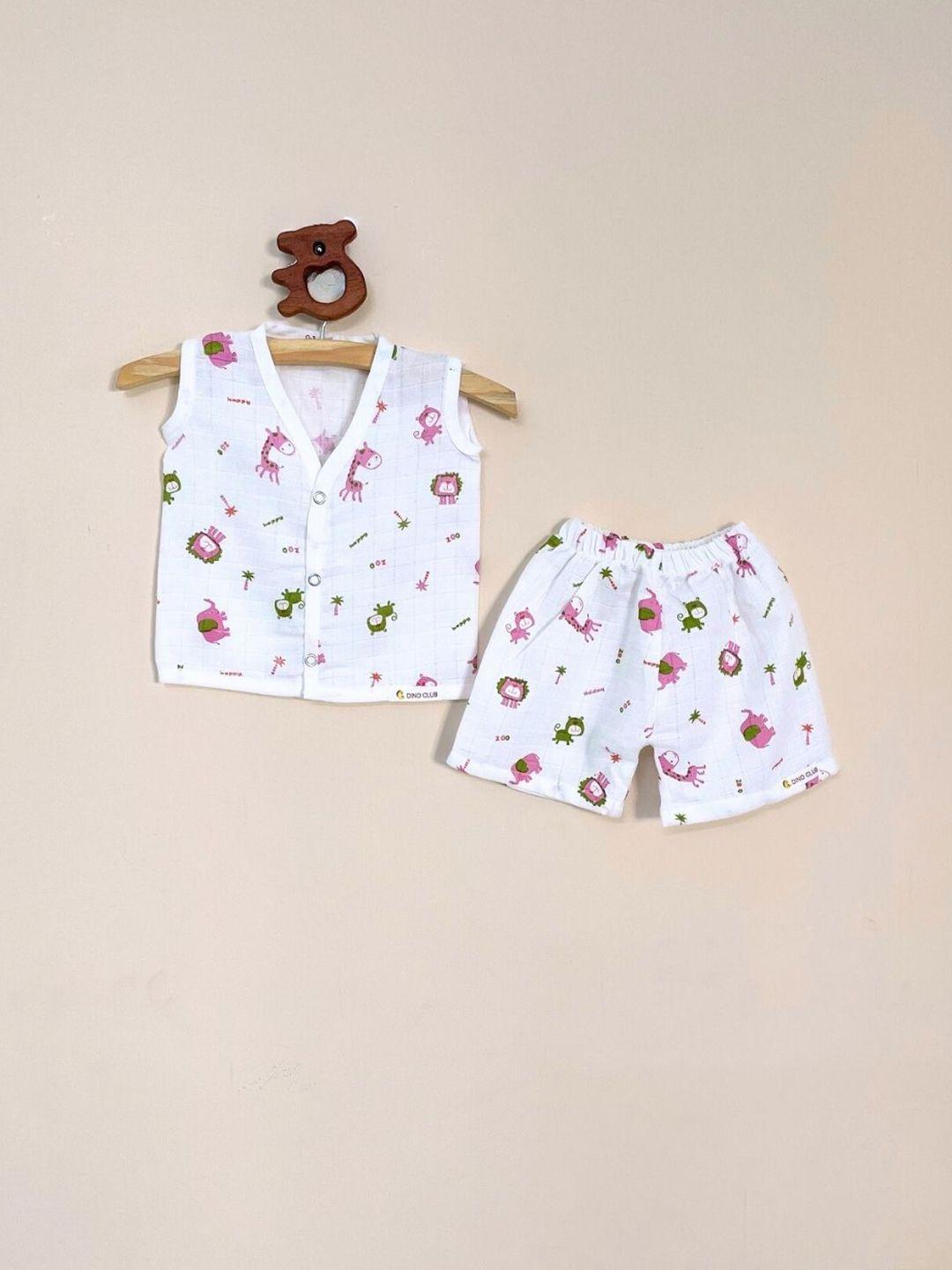 baesd infants kids printed pure cotton shirt with shorts