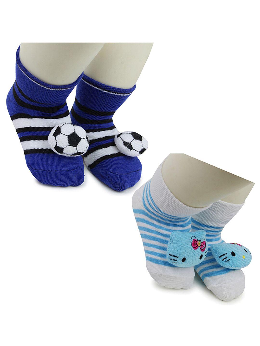 baesd infants pack of 2 patterned anti-skid cotton ankle length socks