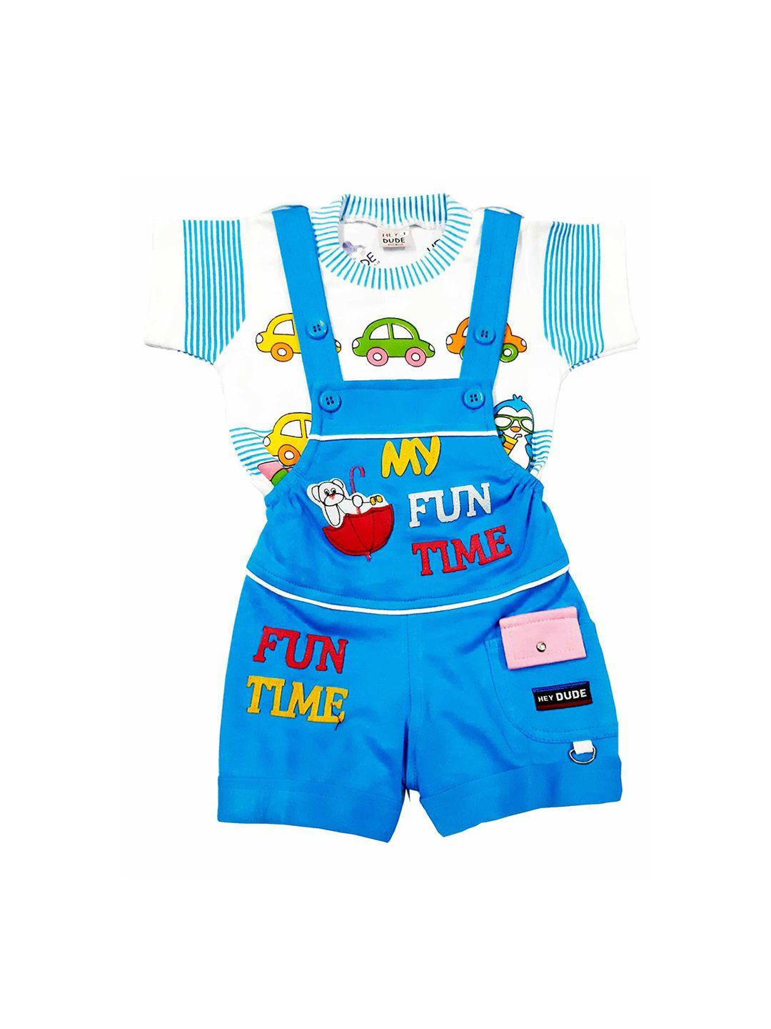 baesd infants printed dungaree with t-shirt