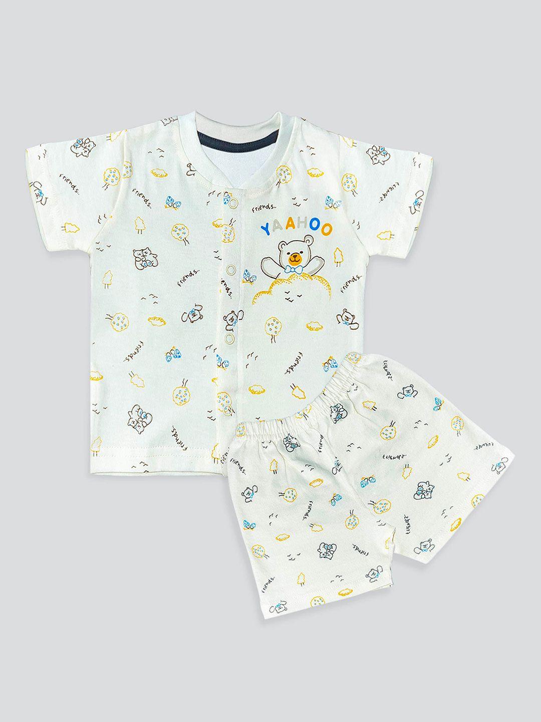 baesd infants printed pure cotton t-shirt with shorts