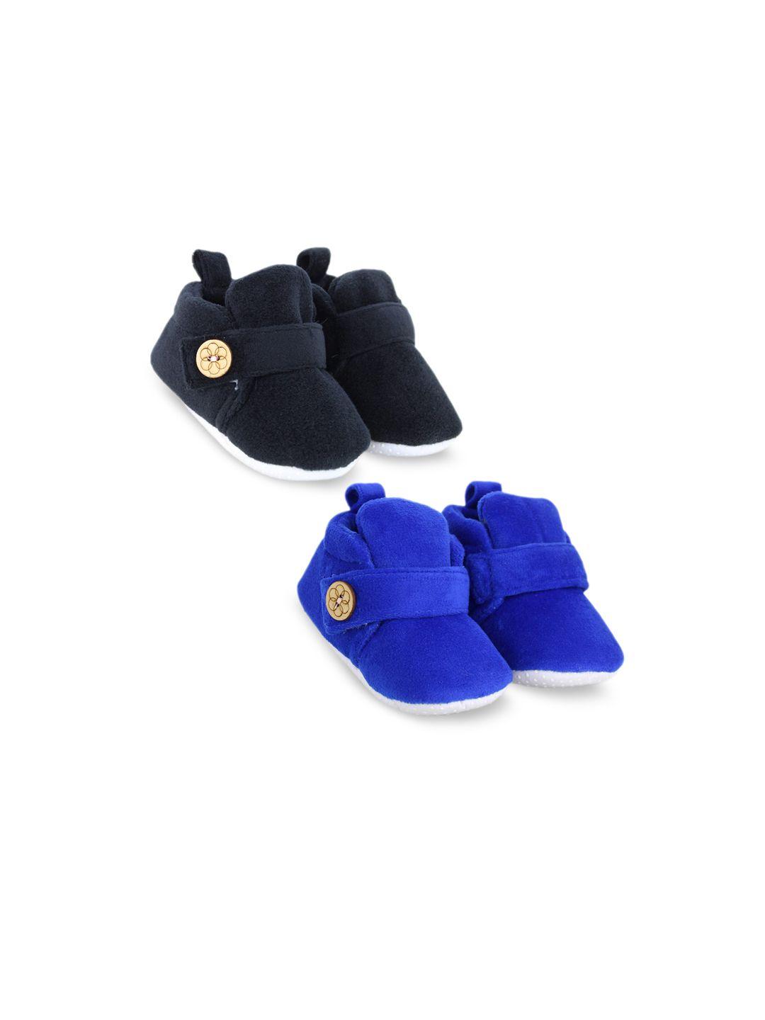 baesd infants set of 2 anti-skid sole velvet booties