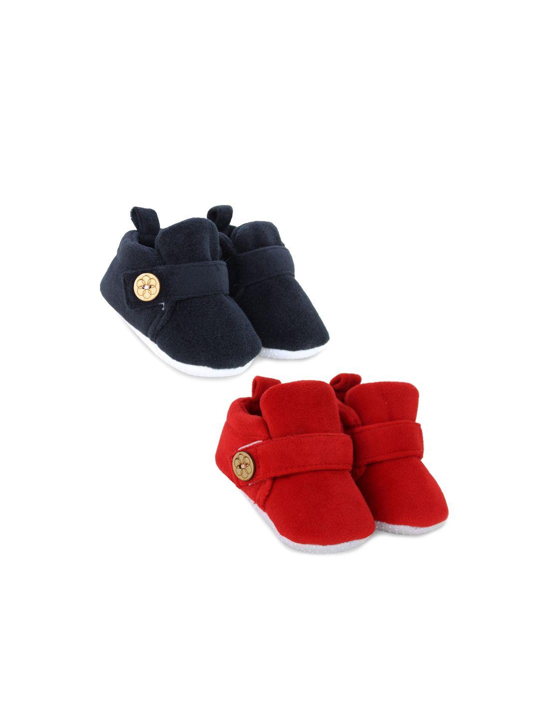 baesd infants set of 2 anti-skid sole velvet booties