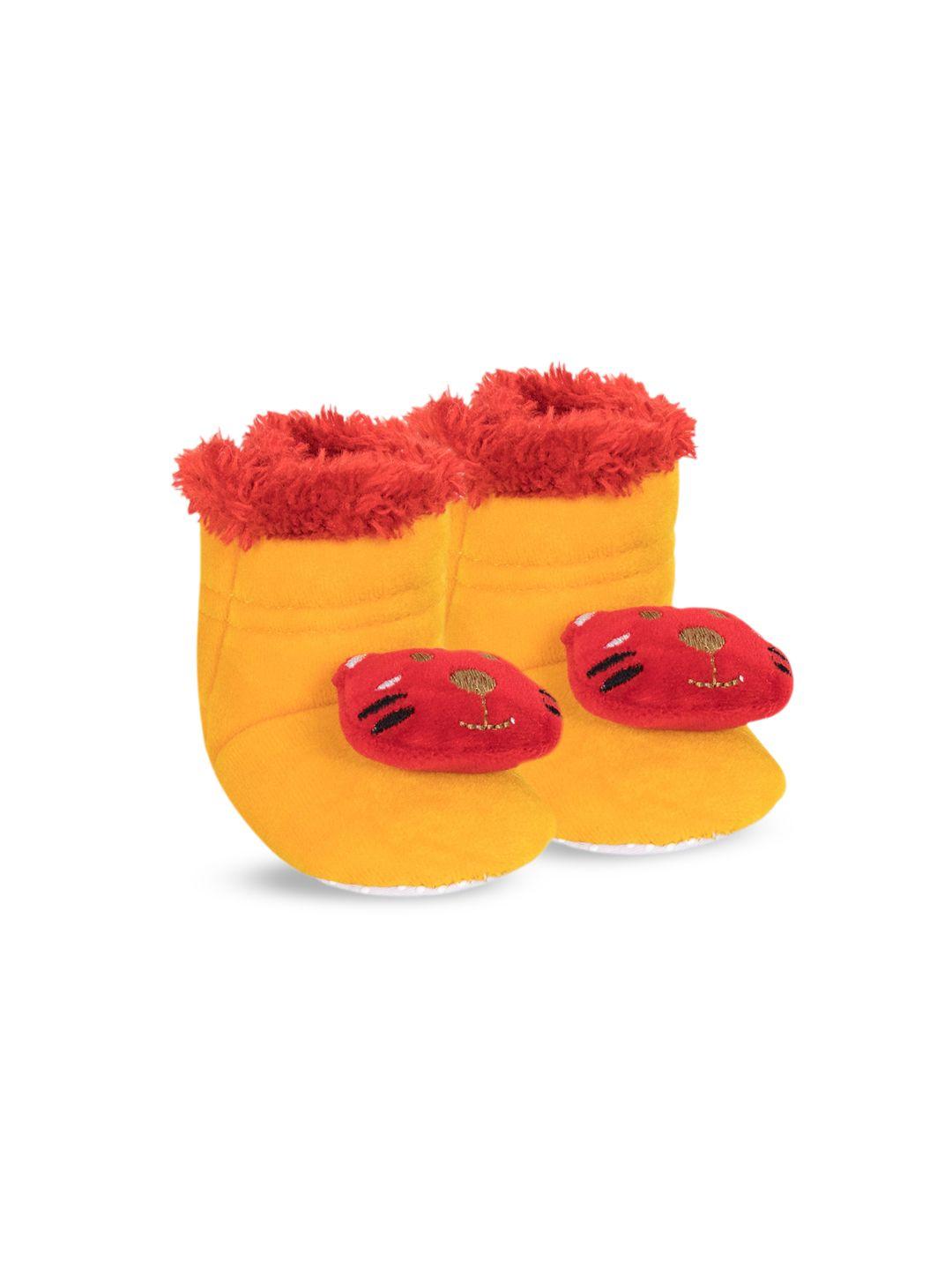 baesd infants teddy and bunny face velvet booties