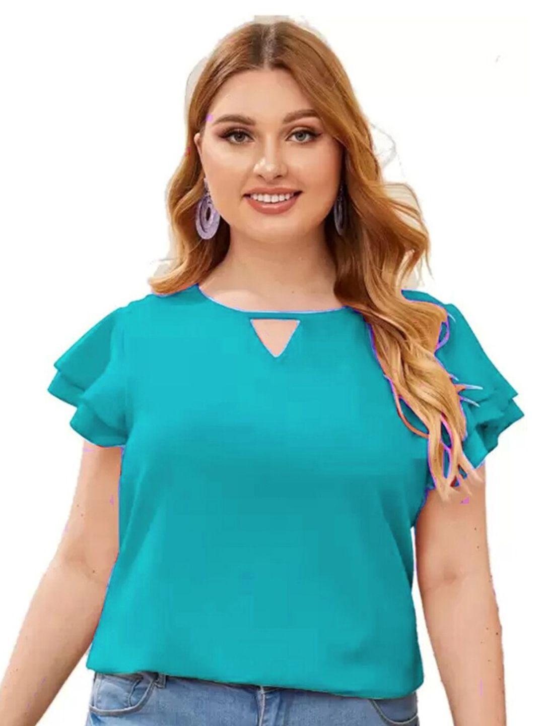 baesd keyhole neck flared sleeves regular top