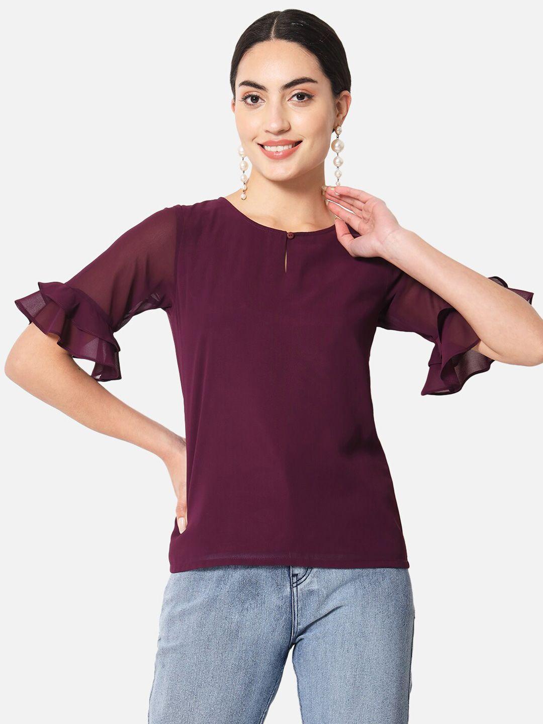 baesd keyhole neck regular georgette top