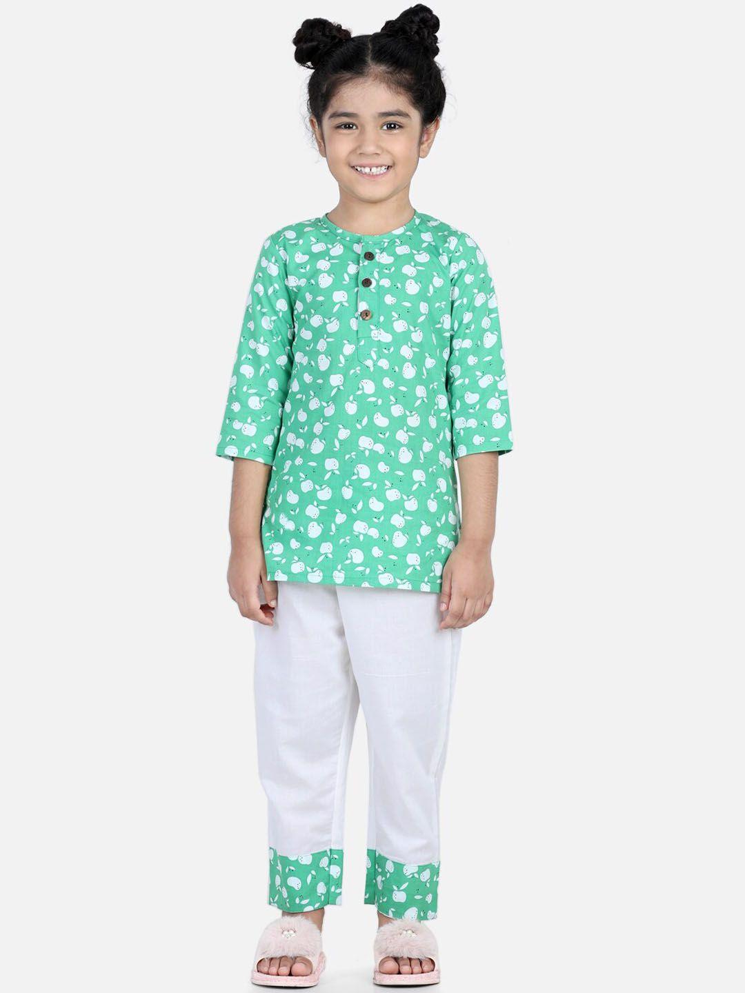 baesd kids conversational printed pure cotton night suit