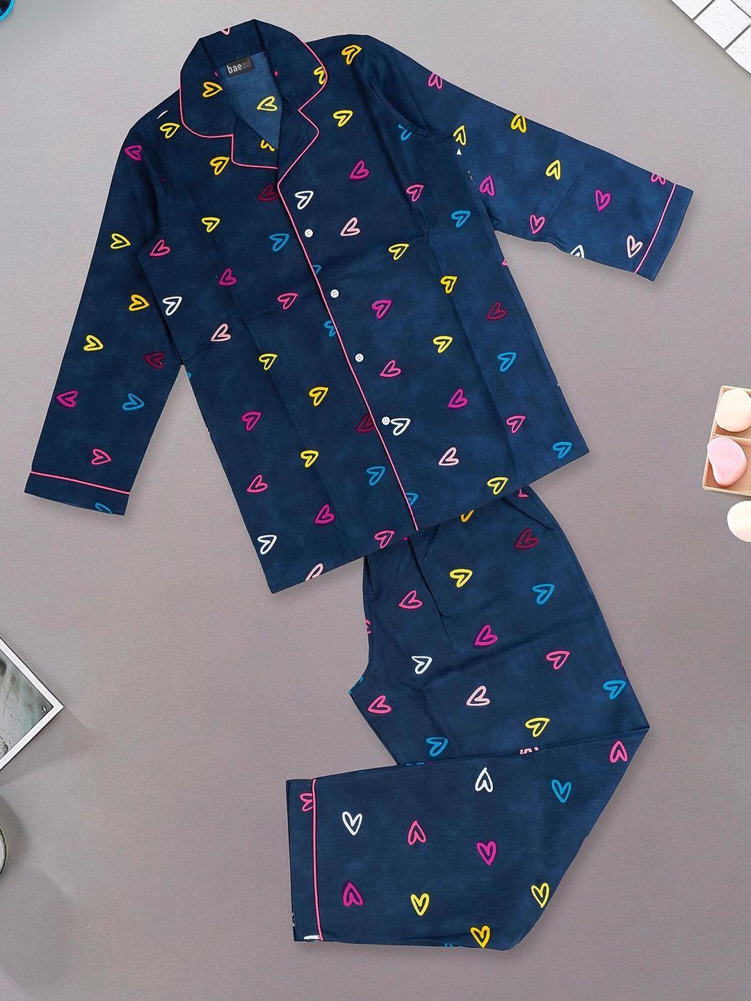 baesd kids geometric printed pure cotton night suit