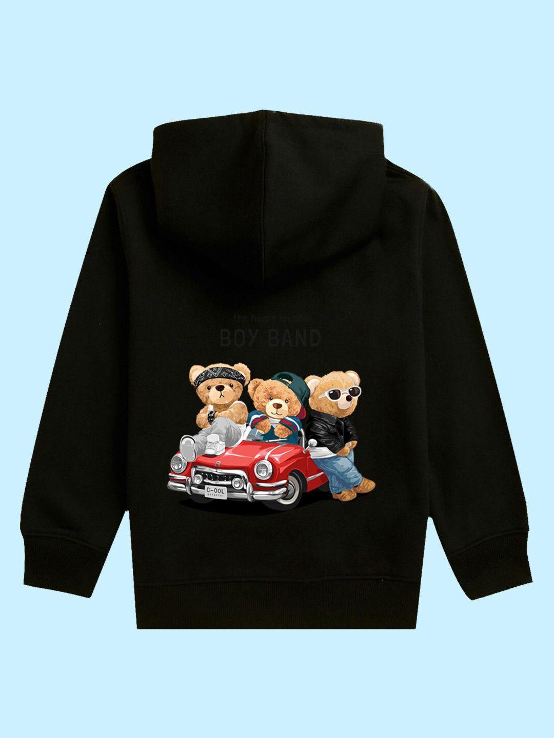 baesd kids graphic printed hooded fleece pullover