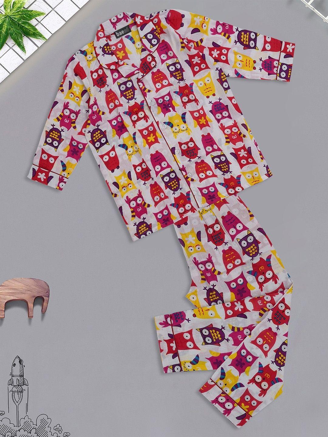 baesd kids graphic printed pure cotton night suit